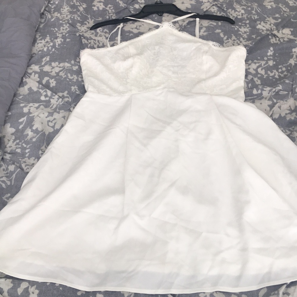 Sexy white Dress with lacy top